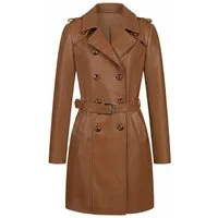 Mouflon Ledermantel Emilia Echter Lammnappa-Leder-Trenchcoat mit Gürtel