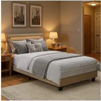 Bealife Polsterbett lsterbett Einzelbett,Bettgestell mit Kopfteil, Lichtleiste (2 Modelle (90x200, 120x200)