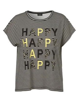 VIA APPIA DUE - T-Shirt Rundhals 1/2 Arm Druck Motiv schwarz multicolor - Gr. - 44
