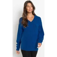 bonprix Strickpullover aus weichem Material, mit V-Ausschnitt, Oversized-Passform