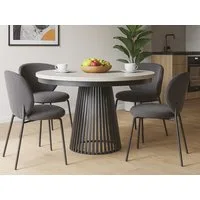 Beautysofa Esstisch Lumi im Loft-Stil, ausziehbar Ø 100–180 cm (hitze- und verfärbung beständig, Metallbeinen), verschiedene Farben