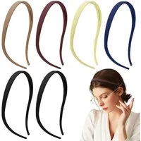 LuxusKollektion Haarreif 6er Haarreif Set für Damen Brillenträger, Kunststoff Stirnbänder mit