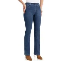 wonderjeans Bootcut-Jeans Figurbetonte Form mit leicht ausgestelltem Bein