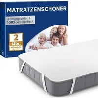 Matratzenschoner wasserdicht und atmungsaktiv - Oeko-Tex zertifizierte Matratzenauflage Blumtal, Matratzenschutz ohne Knistern
