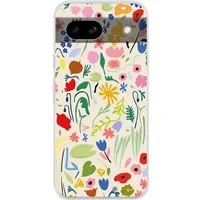 MuchoWow Handyhülle für Google Pixel 8a Blumen - Muster - Pflanzen, Phone Case, Silikon, Schutzhülle Dünn