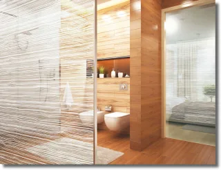 Fenster Sichtschutzfolie mit Motiv "Holzmaserung"
