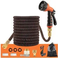 PFCTART Gartenschlauch Flexibler Gartenschlauch mit Sprühdüse, ausziehbar bis 22,5 m, Robuste 4-Lagen-Konstruktion, 8-fach Sprühdüse, Knickfrei & auslaufsicher, (Set, 13 St., 4-Lagen-Latexkern, platzsparend, knickfrei & auslaufsicher), 8 Sprühmodi, a