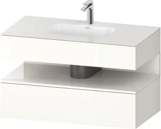 Duravit Qatego Einbauwaschtisch mit Konsolenwaschtischunterbau Weiß Hochglanz 1000x550x600 mm - QA47 QA4786022220000