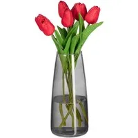 relaxdays Dekovase Vase aus Glas (1 St), grau