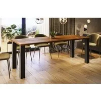 Endo-Moebel Esstisch Esstisch "Juka" 130-210cm ausziehbar erweiterbar Kulissentisch (1 Tisch), Vierfuß, schwarz-matte Tischbeine, für bis zu 8 Personen