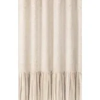 Agger Duschvorhang Shower curtains Anti schimmel Waschbar,schwer,183cm*183cm Breite 183 cm, Bauernhof-Duschvorhang aus Leinen in Beige mit Volant-Saum
