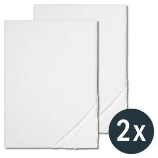 Sleezzz Basic Stretchmolton Spannbettlaken 160/190 - 190/210 cm für Matratzen bis 35 cm Höhe im Doppelpack
