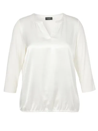 VIA APPIA DUE - Bluse V-Ausschnitt 3/4 Arm ecru - Gr. - 48