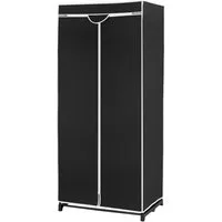 COSTWAY Stoffschrank Keiderschrank mit Kleiderstange & Ablage, 172x74x50cm