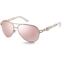 LuxusKollektion Pilotenbrille Sonnenbrille Damen UV400 Gestell Gold Gläser Pink Verspiegelt