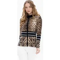 Passioni Cardigan mit Animalmix und Streifendetails