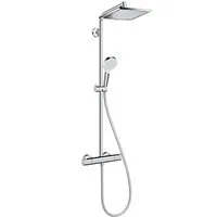 hansgrohe Duschsystem Crometta E Showerpipe, Höhe 120.1 cm, 240 1jet EcoSmart mit Thermostat - Chrom