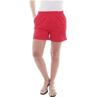 YESET Shorts YESET Damen Jogging Shorts Sweatshorts kurz 1/2 Baumwolle ROT XXXL Sweatshort