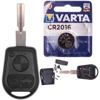 mt-key Auto Schlüssel Reparatur Gehäuse + HU58 Rohling + 1x VARTA CR2032 Knopfzelle, CR2016 (3 V), für BMW E36 E31 E38 E40 E46 Z3 Funk Fernbedienung