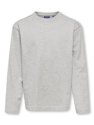 KIDS ONLY - OSJFRED LIFE RLX LS TEE Light Grey Melange - Gr. - 140