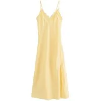 Next Midikleid Satin-Midikleid mit schmalen Trägern und Spitze (1-tlg)