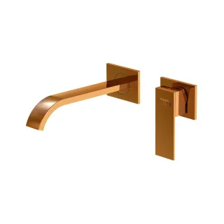 Steinberg Serie 135 Waschtisch-Wand-Einhebelmischer mit Farbhülse, Ausladung 200 mm, rose gold, 135 135 1814 3 RG