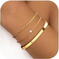 LuxusKollektion Ketten und Armband Set Damen Armband Set Gold 14 Karat Vergoldet Edelstahl Perlen Ketten
