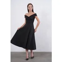 WOMAN VISION Midikleid Trägerloses ausgestelltes Midi-Kleid