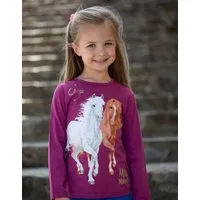 Miss Melody Langarmshirt mit großem Pferde-Frontmotiv