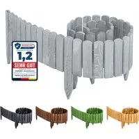 Garronda Rasenkante Beeteinfassung Holz Rollzaun Flexibler Rollborder Länge: 2m GD-0046