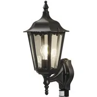 KONSTSMIDE LED Außen-Wandleuchte Laterne mit Bewegungssensor, Höhe 48cm, Bewegungsmelder, LED wechselbar, Warmweiß, Wand Außenleuchte zur Fassadenbeleuchtung, inkl. E27 Leuchtmittel