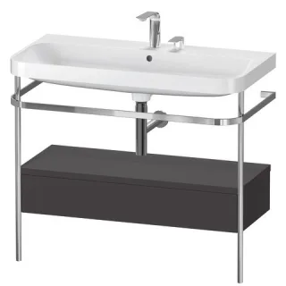 Duravit Happy D.2 Plus c-shaped Set mit Metallkonsole und Schubkasten Graphit Supermatt 975x490x850  HP4843E8080