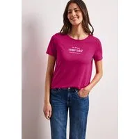STREET ONE Kurzarmshirt Sommershirt mit Rundhals und Wording