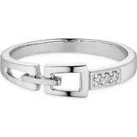 Bruno Banani Silberring Schmuck Geschenk Fingerring mit Gürtelschnallen-Optik, mit Zirkonia (synth)
