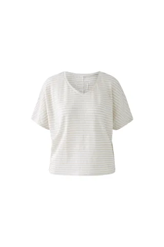 Oui - T-Shirt camel white - Gr. - 44