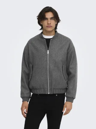 ONLY&SONS - ONSWORF LIFE BOMBER JACKET OTW VD Dark Grey - Gr. - XXL