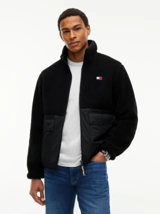Tommy Jeans (PVH Group) - TJM ESSENTIAL MIX TEDDY JACKET Black - Gr. - S