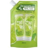 duschdas Duschgel 1x Duschgel Limette Minze Nachfüllbeutel Duschbad 500 ml, 1-tlg., Duschbad mit Fresh-Energy-Duftformel