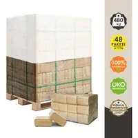JSM-Brennholz Holzbriketts Holzbriketts aus Kiefernholz (100% Kiefer), 480 kg, Material: Kiefernholz