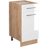 Vicco Unterschrank Fame-Line, Weiß Hochglanz/Goldkraft Eiche, 40 cm ohne Arbeitsplatte (1-St)
