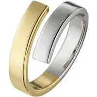 JOBO Silberring, offen 925 Silber bicolor vergoldet