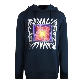 Cavalli Class Asymmetric Box Design Marineblauer Kapuzenpullover