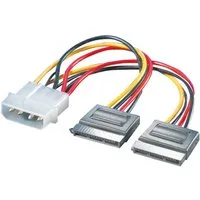 ROLINE Y-Adapterkabel 4 pol. HDD / 2x SATA Computer-Kabel, Molex 4-pin (BIG) Männlich (Stecker), SATA 15-polig (Power) Weiblich (Buchse) (12.0 cm)