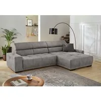 Jockenhöfer Gruppe Ecksofa Le Mans L-Form, B: 320 cm, mit 30 cm elektr. Sitztiefenverstellung, Kopfteilverstellung, induktive Ladestation, USB-Anschluss & Zierkissen