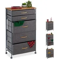 relaxdays Beistellschrank Schubladenschrank mit Rollen C