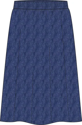 Milano Italy - midi skirt w elastic waist dark denim - Gr. - 36