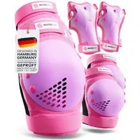 SKATEWIZ Protektoren-Set SMASH Knieschoner Kinder Inliner Schoner Erwachsene Protektoren Set (Schonerset Inliner skates Mädchen Schützer, 6-tlg., Inliner Schoner mit Knie-, Ellenbogen- und Handgelenkschützer), Schützer Inline Skates Kinder Schlittsch