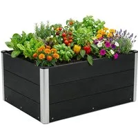 Floordirekt Hochbeet Paros 100x50x45 cm, WPC Garten Hochbeet in anthrazit, wetterbeständig (1 St., für Gemüse, Kräuter oder Blumen), für Garten & Terrasse, langlebig mit stabilen Aluminium-Eckpfosten