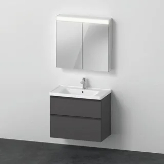 Duravit D-Neo Möbelwaschtisch mit Waschtischunterbau und Spiegelschrank 800x480x2000 mm - DE01160494 DE011604949