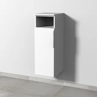 Sanipa 3way Mittelschrank mit 1 Tür und 1 offenem Fach, Weiß-Soft, UM13043 UM13043